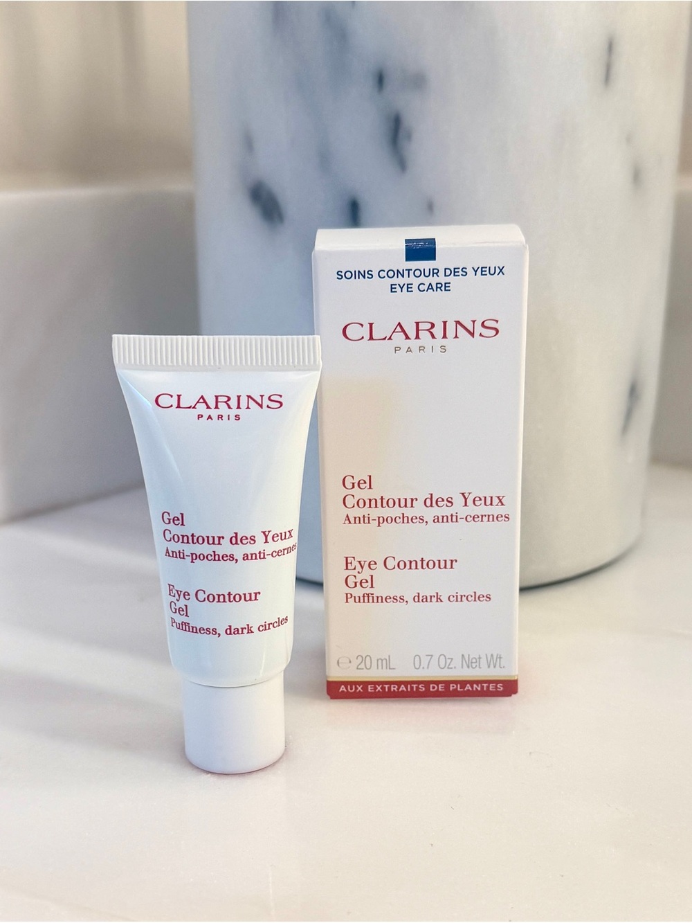 Clarins Eye Contour Gel 0.7oz Addresses Puffiness and Dark Circles. New in Box.
